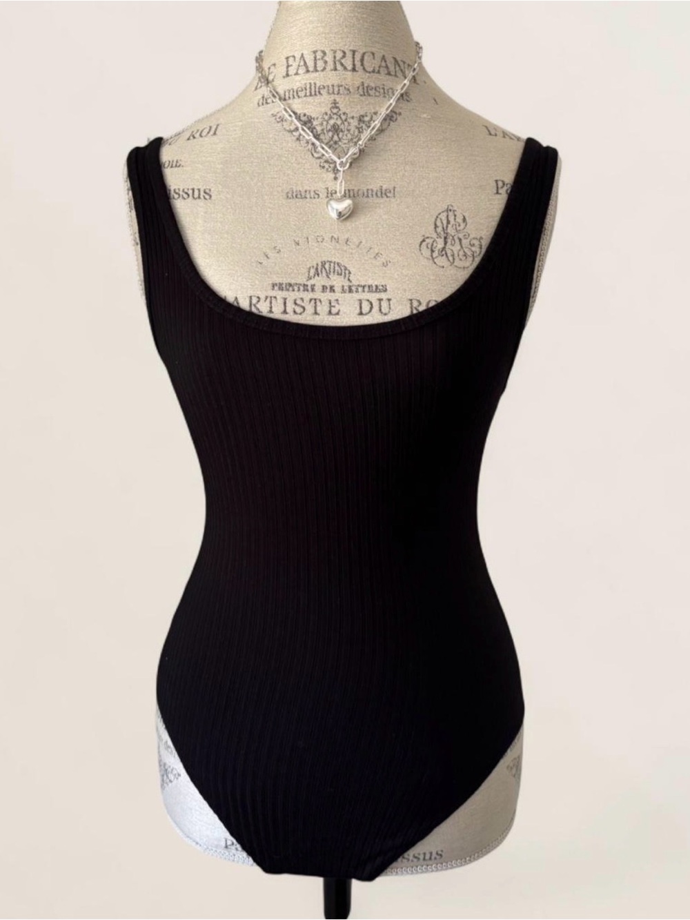 Wilfred Black Ribbed Scoop Neck Bodysuit With Open Back